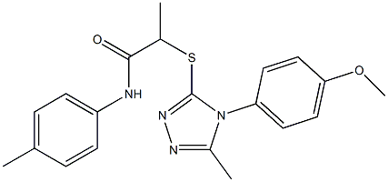 2-({5-methyl-4-[4-(methyloxy)phenyl]-4H-1,2,4-triazol-3-yl}sulfanyl)-N-(4-methylphenyl)propanamide Structure