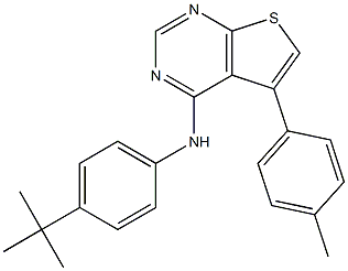 N-(4-tert-butylphenyl)-5-(4-methylphenyl)thieno[2,3-d]pyrimidin-4-amine,,结构式