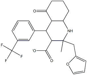 tetrahydro-2-furanylmethyl 2-methyl-5-oxo-4-[3-(trifluoromethyl)phenyl]-1,4,5,6,7,8-hexahydro-3-quinolinecarboxylate Struktur