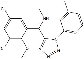 (3,5-dichloro-2-methoxyphenyl)-N-methyl[1-(3-methylphenyl)-1H-tetraazol-5-yl]methanamine Struktur