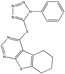 4-[(1-phenyl-1H-tetraazol-5-yl)sulfanyl]-5,6,7,8-tetrahydro[1]benzothieno[2,3-d]pyrimidine