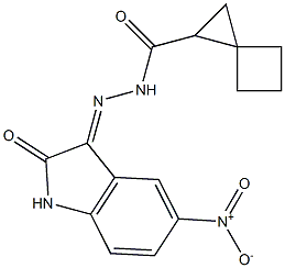 N'-{5-nitro-2-oxo-1,2-dihydro-3H-indol-3-ylidene}spiro[2.3]hexane-1-carbohydrazide Structure