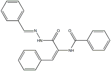 N-{1-[(2-benzylidenehydrazino)carbonyl]-2-phenylvinyl}benzamide 化学構造式