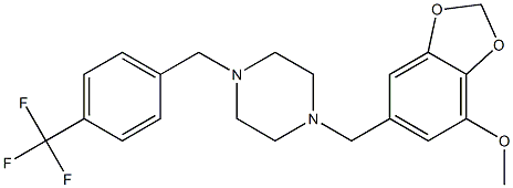 1-[(7-methoxy-1,3-benzodioxol-5-yl)methyl]-4-[4-(trifluoromethyl)benzyl]piperazine Structure