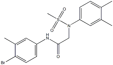 N-(4-bromo-3-methylphenyl)-2-[3,4-dimethyl(methylsulfonyl)anilino]acetamide Struktur