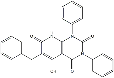 6-benzyl-5-hydroxy-1,3-diphenylpyrido[2,3-d]pyrimidine-2,4,7(1H,3H,8H)-trione Structure