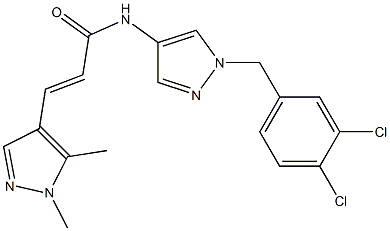 N-[1-(3,4-dichlorobenzyl)-1H-pyrazol-4-yl]-3-(1,5-dimethyl-1H-pyrazol-4-yl)acrylamide 结构式