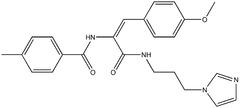 N-[1-({[3-(1H-imidazol-1-yl)propyl]amino}carbonyl)-2-(4-methoxyphenyl)vinyl]-4-methylbenzamide Struktur