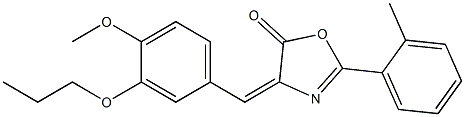 4-(4-methoxy-3-propoxybenzylidene)-2-(2-methylphenyl)-1,3-oxazol-5(4H)-one,,结构式