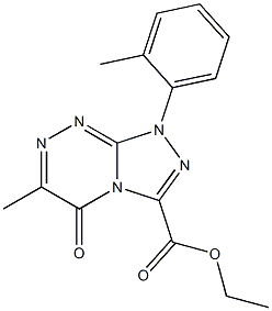 ethyl 6-methyl-1-(2-methylphenyl)-5-oxo-1,5-dihydro[1,2,4]triazolo[3,4-c][1,2,4]triazine-3-carboxylate 化学構造式