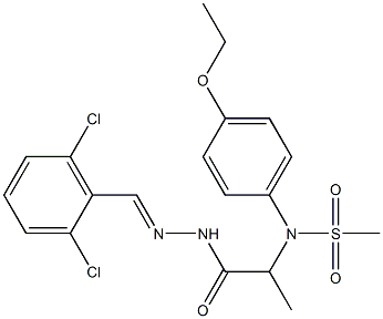 N-{2-[2-(2,6-dichlorobenzylidene)hydrazino]-1-methyl-2-oxoethyl}-N-(4-ethoxyphenyl)methanesulfonamide,,结构式