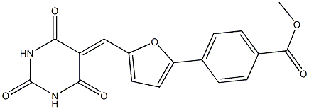 methyl 4-{5-[(2,4,6-trioxotetrahydro-5(2H)-pyrimidinylidene)methyl]-2-furyl}benzoate 结构式