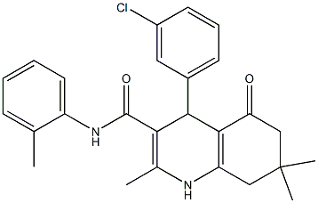 4-(3-chlorophenyl)-2,7,7-trimethyl-N-(2-methylphenyl)-5-oxo-1,4,5,6,7,8-hexahydroquinoline-3-carboxamide|