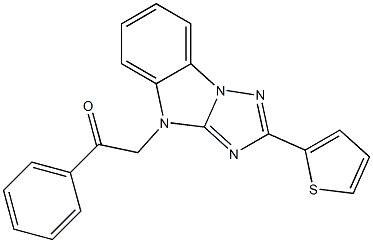 1-phenyl-2-[2-(2-thienyl)-4H-[1,2,4]triazolo[1,5-a]benzimidazol-4-yl]ethanone,,结构式