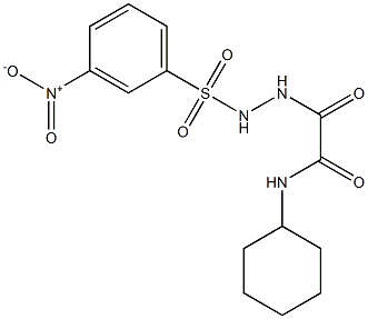 N-cyclohexyl-2-[2-({3-nitrophenyl}sulfonyl)hydrazino]-2-oxoacetamide Structure