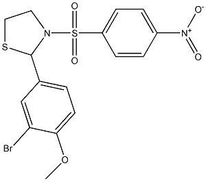 2-(3-bromo-4-methoxyphenyl)-3-({4-nitrophenyl}sulfonyl)-1,3-thiazolidine