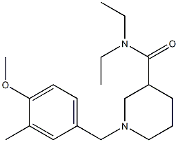 N,N-diethyl-1-(4-methoxy-3-methylbenzyl)-3-piperidinecarboxamide Struktur