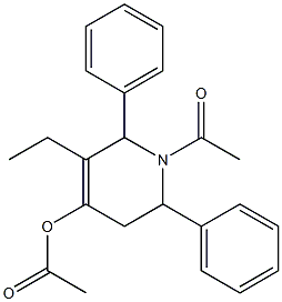 1-acetyl-5-ethyl-2,6-diphenyl-1,2,3,6-tetrahydro-4-pyridinyl acetate 结构式