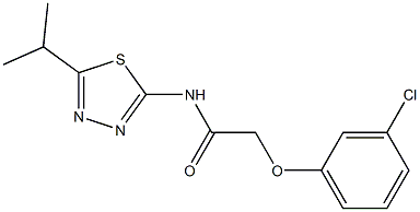 2-(3-chlorophenoxy)-N-(5-isopropyl-1,3,4-thiadiazol-2-yl)acetamide,,结构式