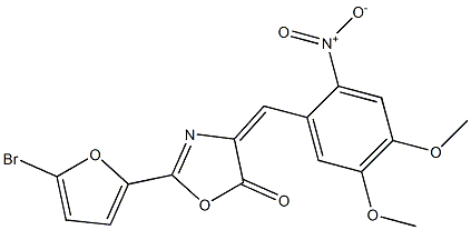 2-(5-bromo-2-furyl)-4-{2-nitro-4,5-dimethoxybenzylidene}-1,3-oxazol-5(4H)-one Struktur