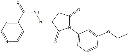N'-[1-(3-ethoxyphenyl)-2,5-dioxo-3-pyrrolidinyl]isonicotinohydrazide 化学構造式