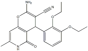 2-amino-4-(2,3-diethoxyphenyl)-7-methyl-5-oxo-5,6-dihydro-4H-pyrano[3,2-c]pyridine-3-carbonitrile