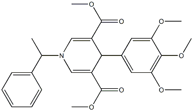 dimethyl 1-(1-phenylethyl)-4-(3,4,5-trimethoxyphenyl)-1,4-dihydro-3,5-pyridinedicarboxylate 化学構造式