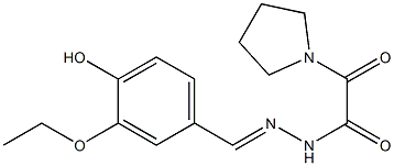 N'-(3-ethoxy-4-hydroxybenzylidene)-2-oxo-2-(1-pyrrolidinyl)acetohydrazide Structure