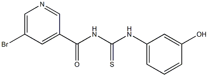 N-[(5-bromo-3-pyridinyl)carbonyl]-N'-(3-hydroxyphenyl)thiourea 化学構造式