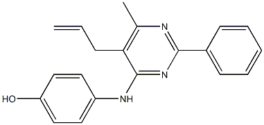 4-[(5-allyl-6-methyl-2-phenyl-4-pyrimidinyl)amino]phenol Structure