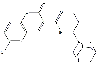 N-[1-(1-adamantyl)propyl]-6-chloro-2-oxo-2H-chromene-3-carboxamide 结构式