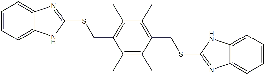 2-({4-[(1H-benzimidazol-2-ylsulfanyl)methyl]-2,3,5,6-tetramethylbenzyl}sulfanyl)-1H-benzimidazole 结构式