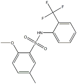 2-methoxy-5-methyl-N-[2-(trifluoromethyl)phenyl]benzenesulfonamide Structure