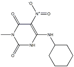 6-(cyclohexylamino)-5-nitro-3-methyl-2,4(1H,3H)-pyrimidinedione,,结构式