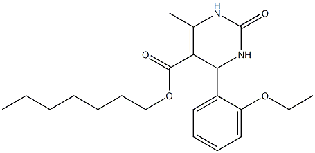 heptyl 4-(2-ethoxyphenyl)-6-methyl-2-oxo-1,2,3,4-tetrahydro-5-pyrimidinecarboxylate Struktur