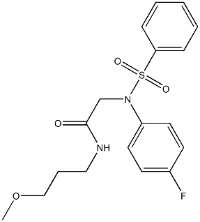 2-[4-fluoro(phenylsulfonyl)anilino]-N-(3-methoxypropyl)acetamide Structure