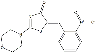 5-{2-nitrobenzylidene}-2-(4-morpholinyl)-1,3-thiazol-4(5H)-one 化学構造式
