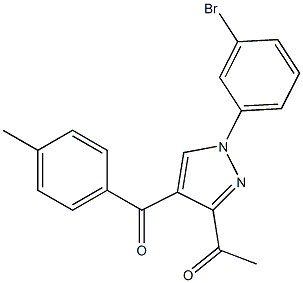 1-[1-(3-bromophenyl)-4-(4-methylbenzoyl)-1H-pyrazol-3-yl]ethanone,,结构式