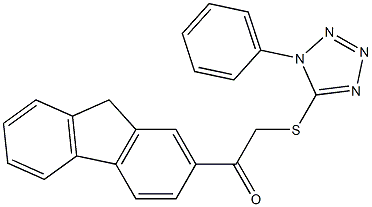 1-(9H-fluoren-2-yl)-2-[(1-phenyl-1H-tetraazol-5-yl)sulfanyl]ethanone,,结构式