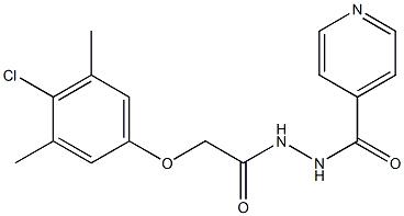 2-(4-chloro-3,5-dimethylphenoxy)-N'-isonicotinoylacetohydrazide 化学構造式