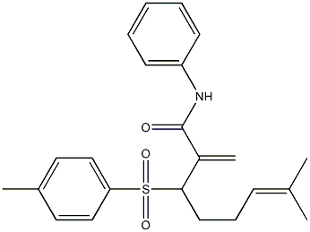 7-methyl-2-methylene-3-[(4-methylphenyl)sulfonyl]-N-phenyl-6-octenamide,,结构式