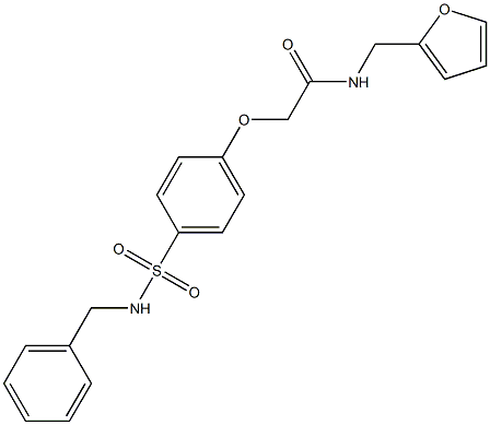 2-{4-[(benzylamino)sulfonyl]phenoxy}-N-(2-furylmethyl)acetamide,,结构式