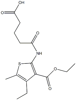 5-{[3-(ethoxycarbonyl)-4-ethyl-5-methyl-2-thienyl]amino}-5-oxopentanoic acid Structure