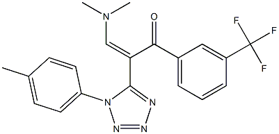 3-(dimethylamino)-2-[1-(4-methylphenyl)-1H-tetraazol-5-yl]-1-[3-(trifluoromethyl)phenyl]-2-propen-1-one Struktur