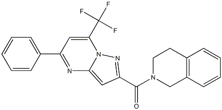 2-{[5-phenyl-7-(trifluoromethyl)pyrazolo[1,5-a]pyrimidin-2-yl]carbonyl}-1,2,3,4-tetrahydroisoquinoline Struktur