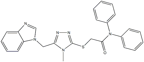 2-{[5-(1H-benzimidazol-1-ylmethyl)-4-methyl-4H-1,2,4-triazol-3-yl]sulfanyl}-N,N-diphenylacetamide Structure