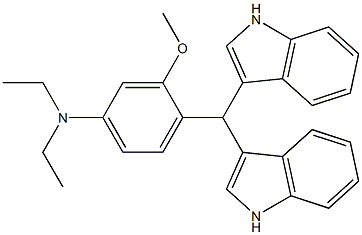 4-[di(1H-indol-3-yl)methyl]-N,N-diethyl-3-methoxyaniline,,结构式