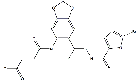 4-({6-[N-(5-bromo-2-furoyl)ethanehydrazonoyl]-1,3-benzodioxol-5-yl}amino)-4-oxobutanoic acid