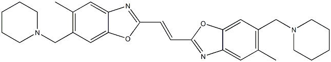 5-methyl-2-{2-[5-methyl-6-(1-piperidinylmethyl)-1,3-benzoxazol-2-yl]vinyl}-6-(1-piperidinylmethyl)-1,3-benzoxazole 结构式