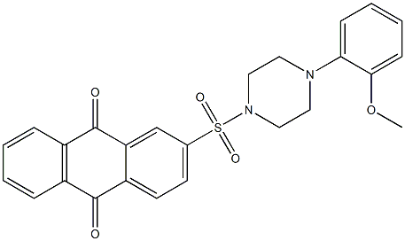 2-{[4-(2-methoxyphenyl)-1-piperazinyl]sulfonyl}anthra-9,10-quinone 结构式